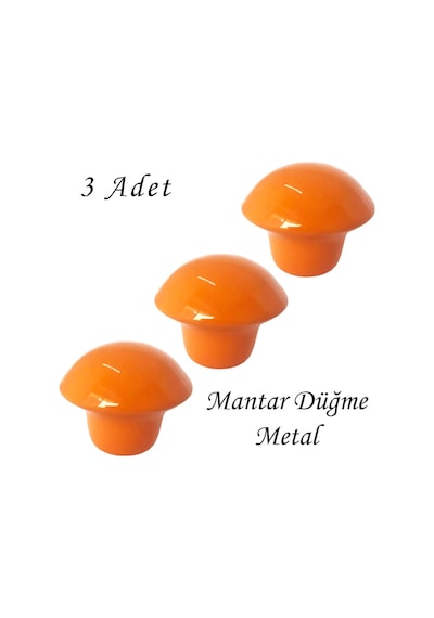 3 Adet Turuncu Mantar Düğme Kulp Çocuk Bebek Mobilya Çekmece Dolap Kapak Kulbu Metal Kulp Aksesuarları Vidalı