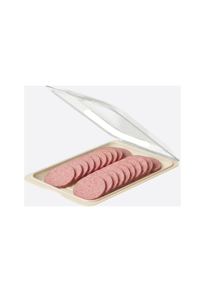 Gıda Saklama Kabı &şeffaf Kapaklı Sığ Şarküteri Saklama Kabı, Buzdolabı Kahvaltılık Peynir Salam Kabı, 35 X 250 X 170 Mm Bpa Free Bej - 934476259 Bej