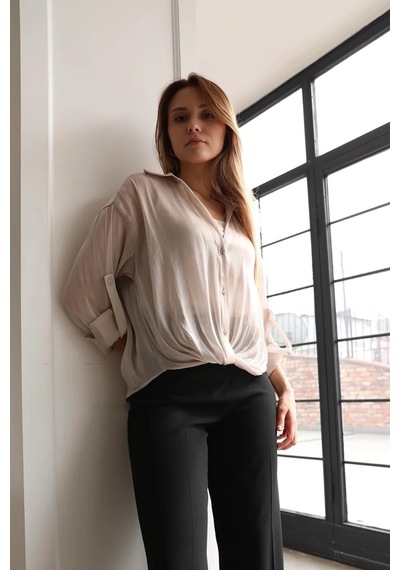 Ayhan 82054 Kadın Bluz Bej
