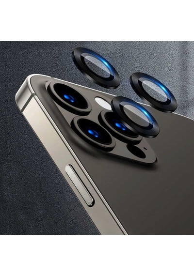 Apple Uyumlu iPhone 13 Pro Max CL-07 Kamera Lens Koruyucu-Siyah Siyah