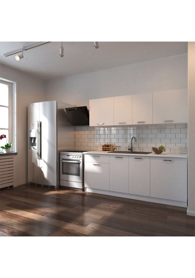 Tdesigno Sedef Hazır Mutfak Dolabı 200 CM -beyaz Tezgah Dahil Değil Beyaz