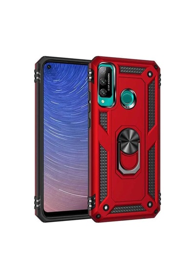 Huawei P40 Lite E Kılıf Sofya Yüzüklü Silikon Kapak - Kırmızı 0.2M-Çok Renkli