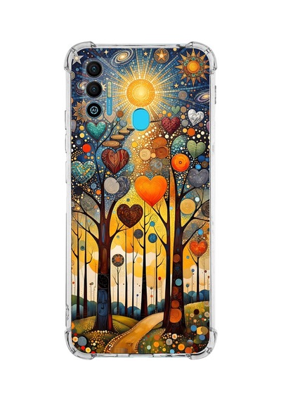 Printify Tecno Spark 7 İle Uyumlu Düşlerin Dansı Serisi Yıldız Yolculuğu Tasarımlı Uv Baskılı Köşe Korumalı Antişok Kılıf Şeffaf