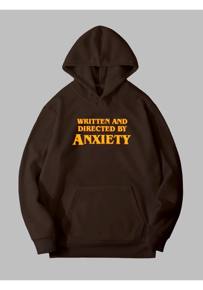 Harmandar Üç İplik Baskılı Unisex Kahverengi Kanguru Cepli Kapüşonlu Sweatshirt Hoodie Anksiyetekahverengisweat Harmandar Üç İplik Baskılı Unisex Kahverengi Kanguru Cepli Kapüşonlu Sweatshirt Hoodie Anksiyetekahverengisweat