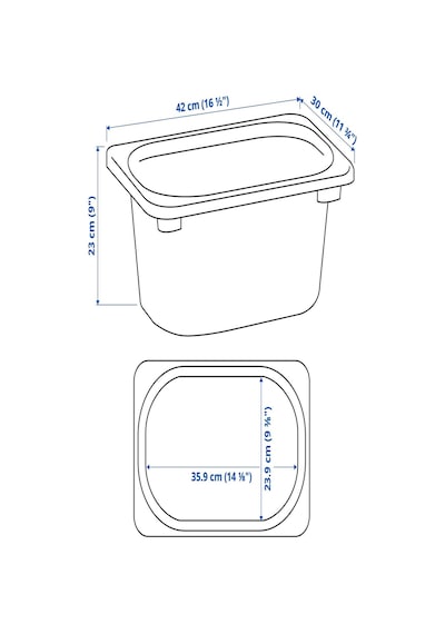 Ikea Gri Modern Saklama Kutusu 42x30x23 Cm Oyuncak Düzenleyici Çocuk Odası