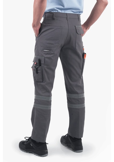 Çift Sıra 3 Cm Reflektörlü Pilili Pantolon Gri