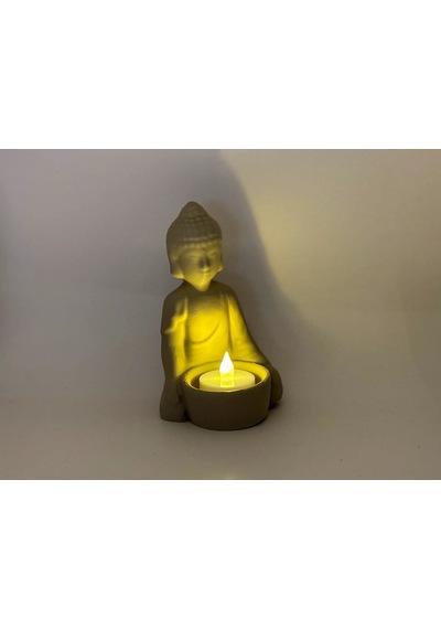Buddha Buda Led Mumluk Gri Renk ŞEFFAF