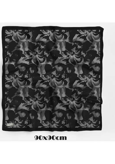Ahenk Desen 90x90cm Organic Twill Eşarp/fular Siyah - Gri