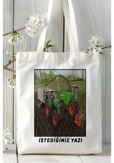 Art Hediye Farming Smilator Oyun Baskılı Omuz Çanta Kişiye Özel Model 4 Çok Renkli