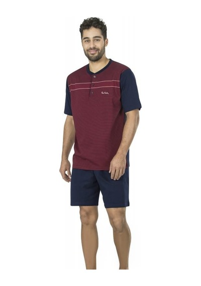 Pierre Cardin 5452 Erkek Pamuk Jakarlı 3'lü Pijama Takım Bordo