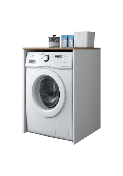 Rani Kd103 Çamaşır Makinesi Dolabı Banyo Dolabı Beyaz - S. Ceviz Beyaz