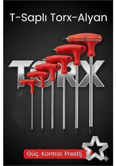 Tor-x Profesyonel T-kollu Torx Alyan Anahtar Seti 6 Parça - Güç Ve Hassasiyet Bir Arada 722633