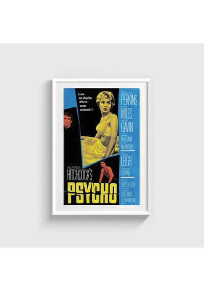 Psycho 1960 Film Posteri Tablo Çerçeveli Poster Duvar Dekorasyonu Beyaz Çerçeveli Tablo Beyaz Çerçeveli Tablo Dn11d329beyaz