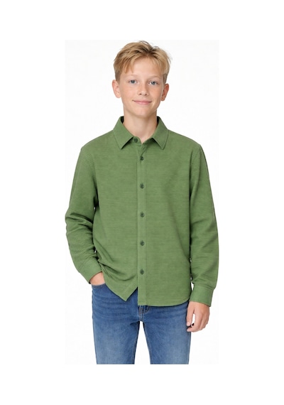 Ahengim Erkek Çocuk Modern Kesim Beyaz Polyester Basic Gömlek Ak8789 Yeşil Ahengim Erkek Çocuk Modern Kesim Beyaz Polyester Basic Gömlek Ak8789 Yeşil
