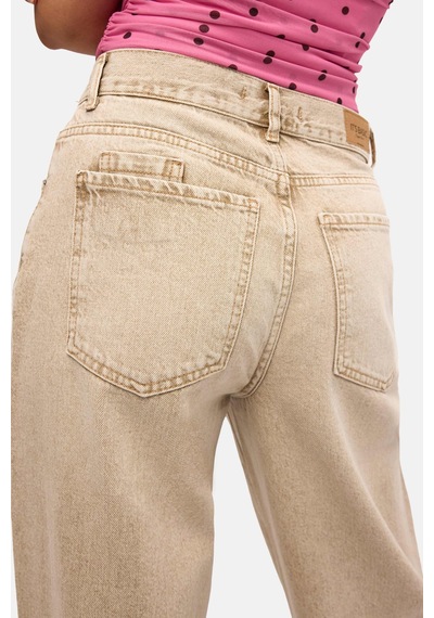 Kadın Kahve 12s6-76 Loose Baggy Fit Denim Jean