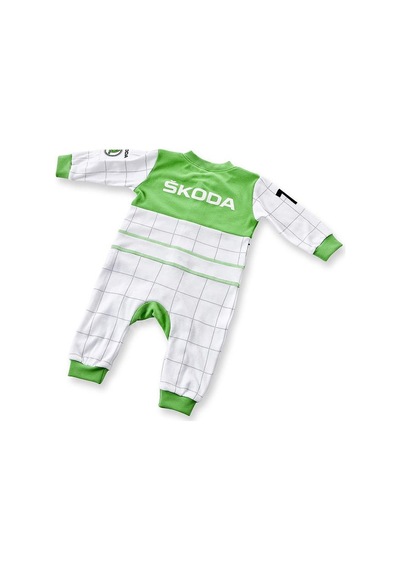31113- Skoda Motorsport Çocuk Tulumu Beyaz, Yeşil Beyaz - Yeşil