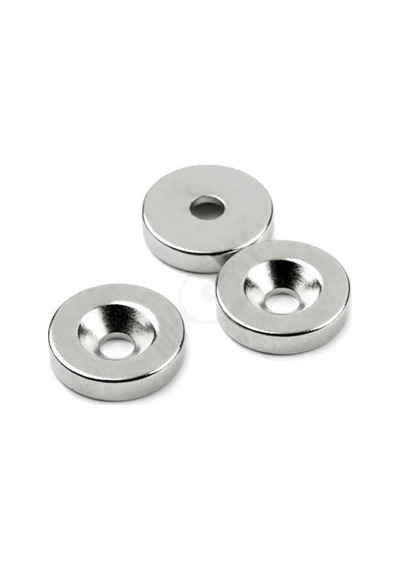 10 Adet - Havşa Delikli, Neodyum Mıknatıs, 15x3 Mm, Çok Güçlü Magnet