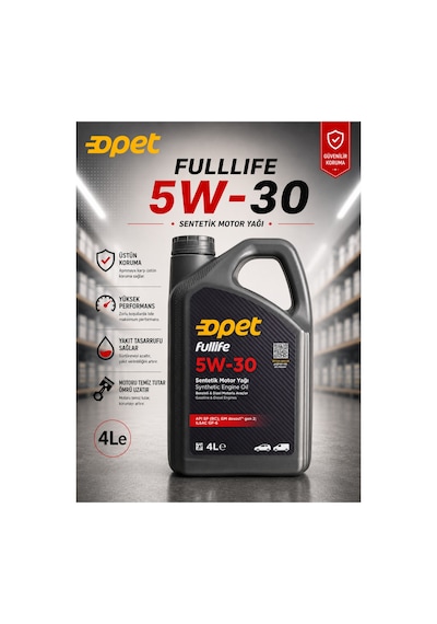 Opet Fulllife 5W-30 API SP Ilsac GF-6 Dexos1 Gen 2 Sentetik Motor Yağı