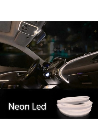 3 Metre 12v Beyaz İp Neon İp Led Araç İçi Neon Led