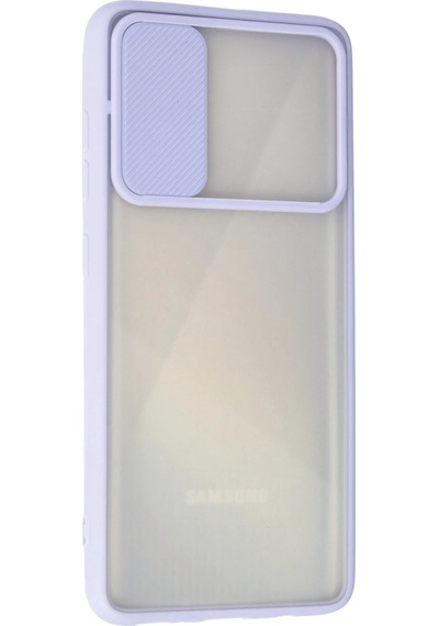 Mey İthalat Samsung Uyumlu Galaxy A71 Kılıf Palm Buzlu Kamera Sürgülü Silikon - Lila Çok Renkli