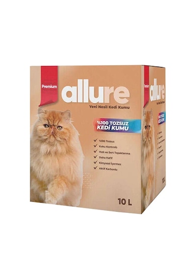 Allure Aktif Karbonlu Tozsuz Topaklaşan Kedi Kumu 10 L