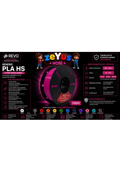 Generic Pla Hs Hyper Speed Filament Fuşya 1.75 Mm 1000 Gr Fuşya Filament