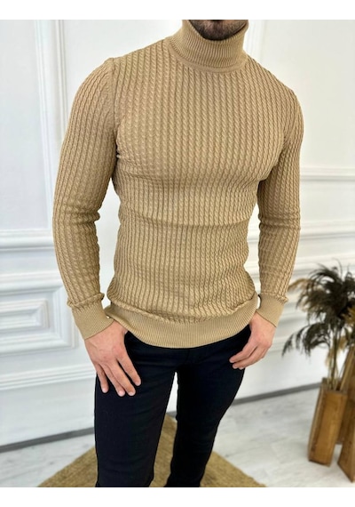 Elku Moda Kazak Slim Fit Tüylenmez Naturel Pamuk Triko Boğazlı Balıkçı Yaka Kazak Kahverengi Elku Moda Kazak Slim Fit Tüylenmez Naturel Pamuk Triko Boğazlı Balıkçı Yaka Kazak Kahverengi