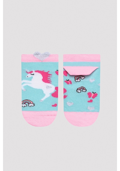 Penti Kız Çocuk Unicorn Kalpli Çok Renkli 3lü Patik Çorap