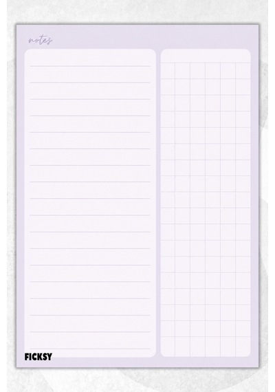 A5 Bloknot Çizgili Kareli Defter - 50 Yaprak - Memopad - Notepad - Not Defteri - Not Kağıdı - 3619 Çok Renkli