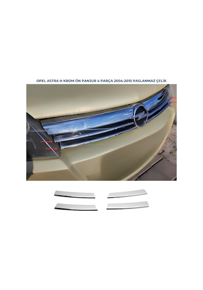 Ebal Otomotiv Opel Astra H SEDAN Krom Ön Panjur 4 prç. 2004-2010 Arası P. Çelik