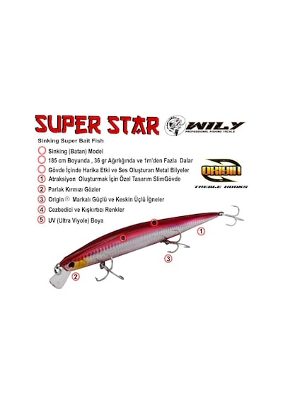 Wily Super Star 18.5Cm 36Gr. (Sinking) No:35
