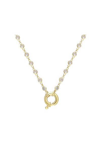 Zincir Tasarım Kolye 718008 Gold Gümüş