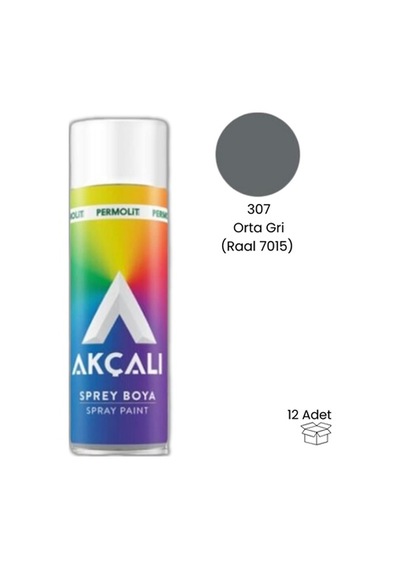 Akçalı 307 400 Ml Orta Gri Sprey Boya 12 Adet Diğer
