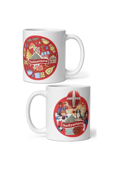 İsviçre Kupa Bardak 2 Adet Seyahat Hatıra Switzerland Mug