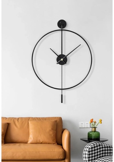 MetaQuartz Aksesuar (Büyük Boy-50*75 cm)Siyah Tiktok - Siyah 35 Cm Akrep Yelkovan , Modern Siyah