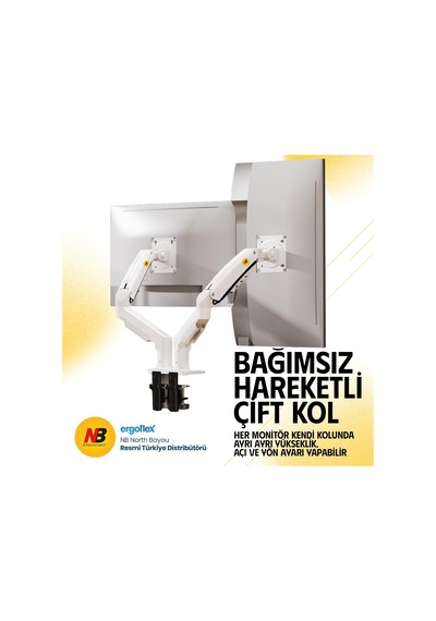 Lexroo North Bayou Nb F160 Ergonomic Çift Kol 2-9 Kg Kapasiteli Yeni Nesil Profosyonel Monitör