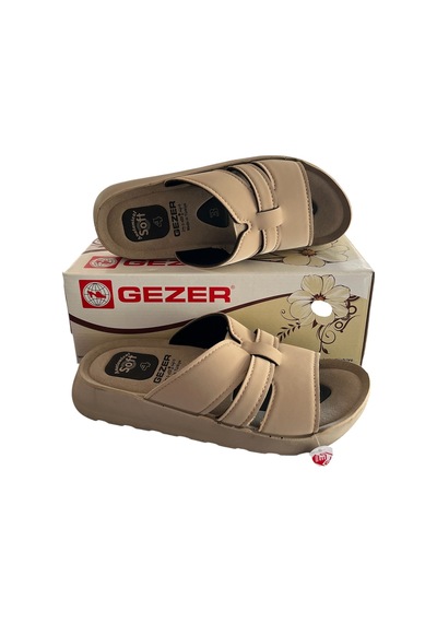 Gezer Bej Üç Bacak Soft Ortopedik Terlik Bej