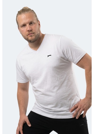 Slazenger Rıvaldo Jmb Erkek Büyük Beden Beyaz Tişört