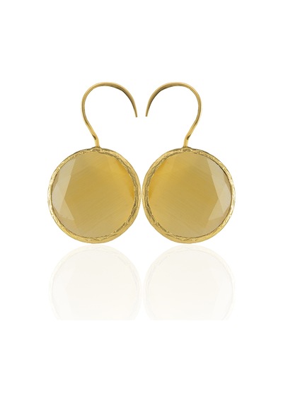 Kadir Jewellery 22 Ayar Altın Kaplama Kadın Taşlı Küpe -el İşçiliği Ve Hipoalerjenik Küpe Sarı 77627761