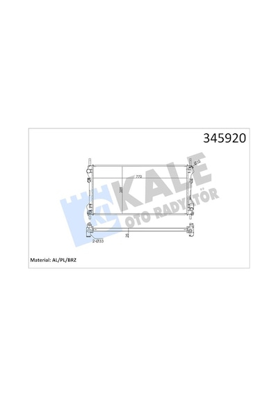 Kale-radyator Su Radyatörü Ford Transit 01 2.0 Tdci Önden Çeker Klimasız 345920 Me1c1h 8005 Je Fe