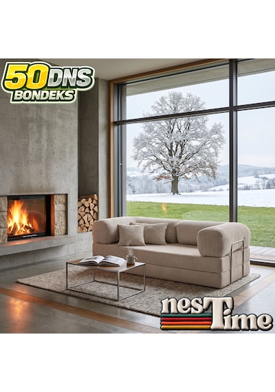 Nestime 200x100 Comfortnest Kanepe / Aktivite Koltuğu / Yatak 50 Dns Dayanıklı Orta Sert Sünger, Çıkarılabilir Kılıf, Pati Dostu Fitilli Kadife Kumaş Krem Nestime 200x100 Comfortnest Kanepe / Aktivite Koltuğu / Yatak 50 Dns Dayanıklı Orta Sert Sünger, Çıkarılabilir Kılıf, Pati Dostu Fitilli Kadife Kumaş Krem