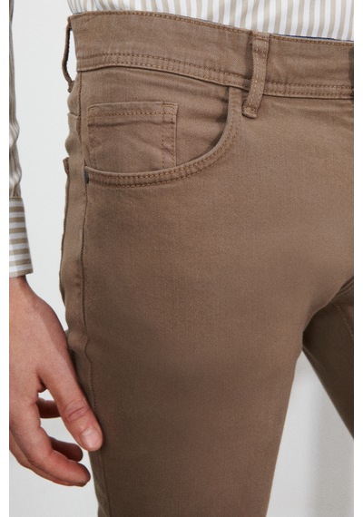 Erkek Vızon 360 Derece Her Yöne Esneyen Rahat Slim Fit Pantolon Vizon