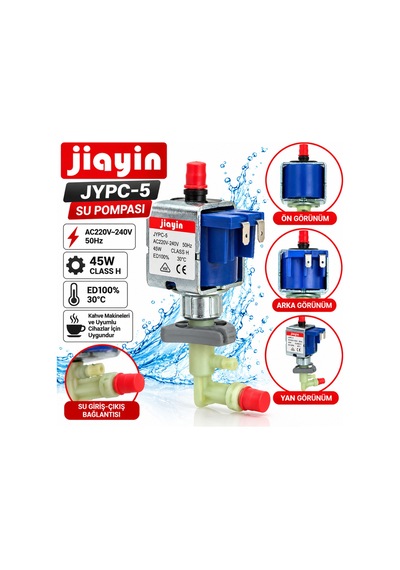 Jiayin Jypc-5 45w 220-240v Kahve Makinesi Su Pompası Elektromanyetik Pompa Lacivert