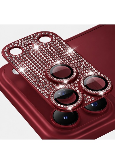 Apple iPhone 18 Pro Max Uyumlu Full Taşlı Ar Ve Af Özellikli Kamera Camı / Lensi Koruyucu Camı