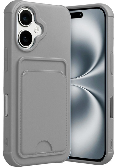 Newface Apple Uyumlu iPhone 17 Kelvin Kartvizitli Silikon - Gri gri