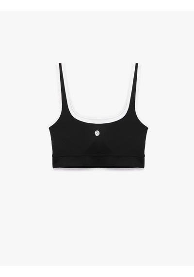 Koton Kare Yaka Slim Fit Askılı Sporcu Sütyeni Siyah 6wak30045nk Siyah