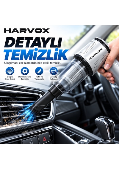 Harvox Hxvc-008 20.000 Pa Kablosuz Araç Süpürgesi 3 Kademeli Brushless Motor, Üfleme & Şişirme