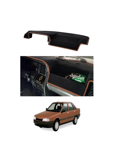 Renault - 21 Concorde 1986-1994 Uyumlu Torpido Koruma Kılıfı - Kahverengi Şeritli