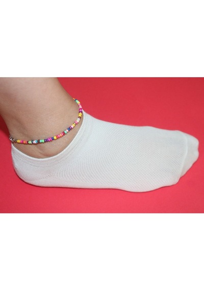 Vad 10'lu İplik Unisex Görünmez Çorap Beyaz