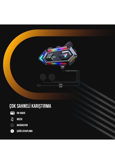 Y20 Rgb Kask Intercomu Kask İçin Bluetooth Kulaklık Eşleşme Yoktur